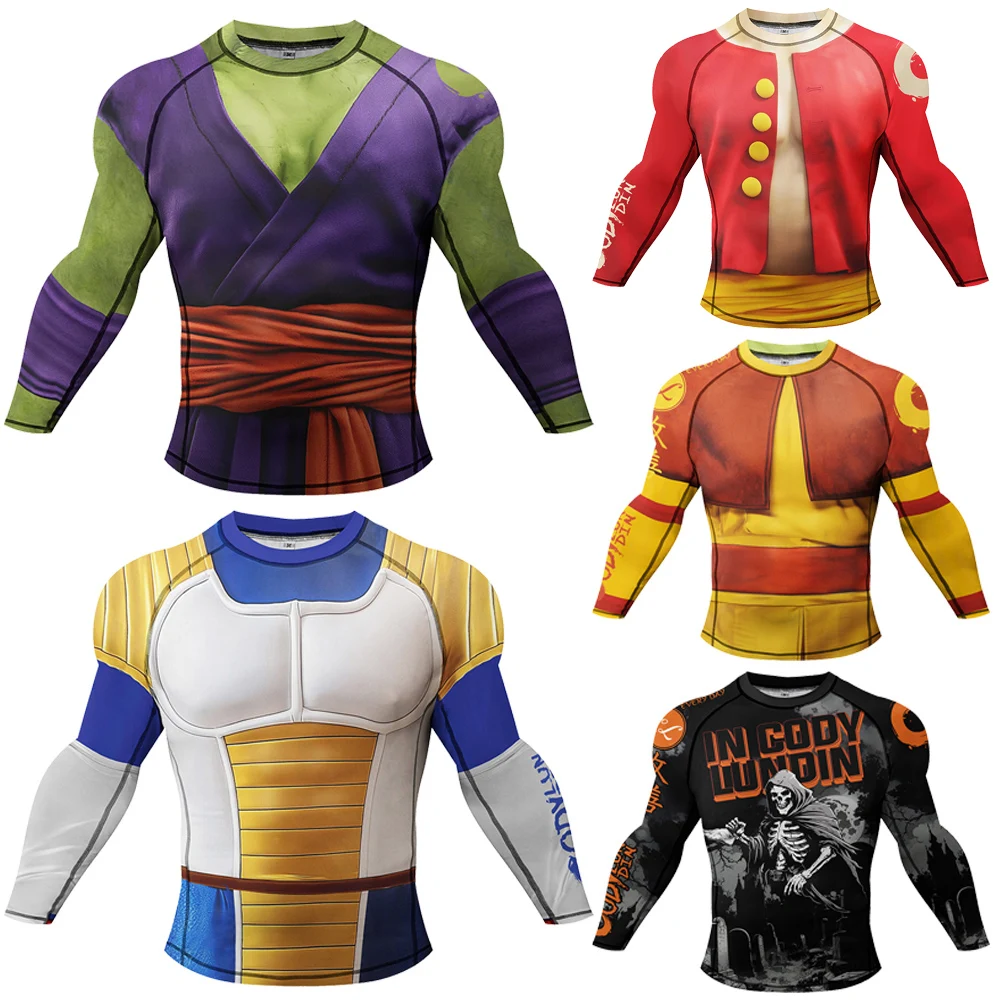 Men's Compression Rashguard Mock Neck Long Sleeve Anti-Slip MMA Shirt for Brazilian Jiu-Jitsu Training No-Gi Grappling & MMA
