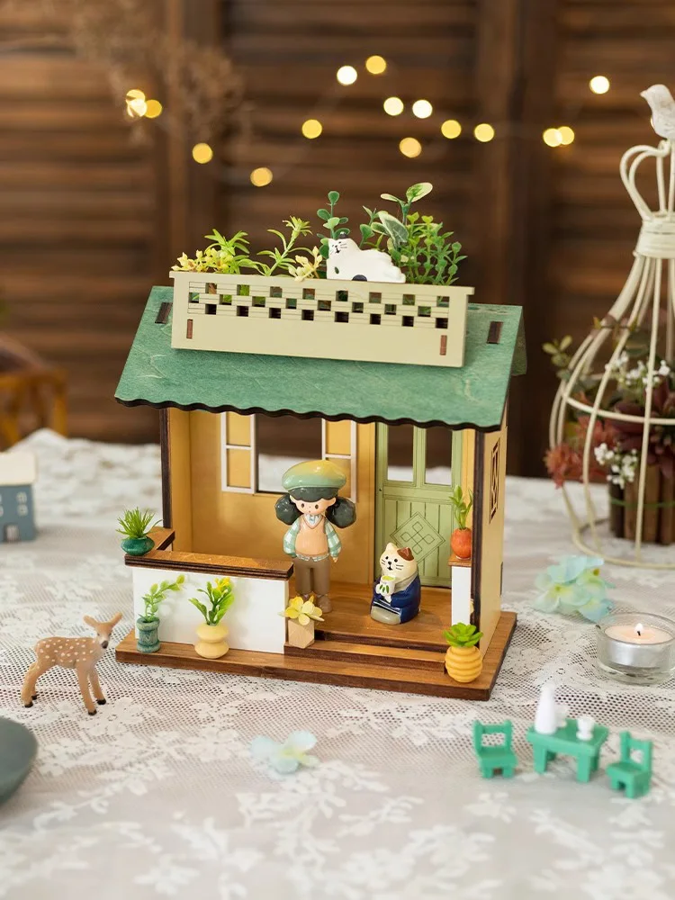 Japanese-style miniature landscape house office decoration, stress-relieving and healing gift, retro craft, and children's room