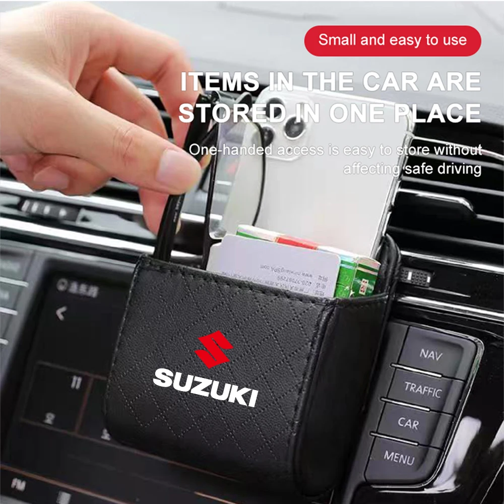 Bolsa organizadora colgante de cuero PU para salpicadero de coche, caja organizadora para Suzuki Swift SX4 Grand Vitara, accesorios para válvulas, 1 unidad