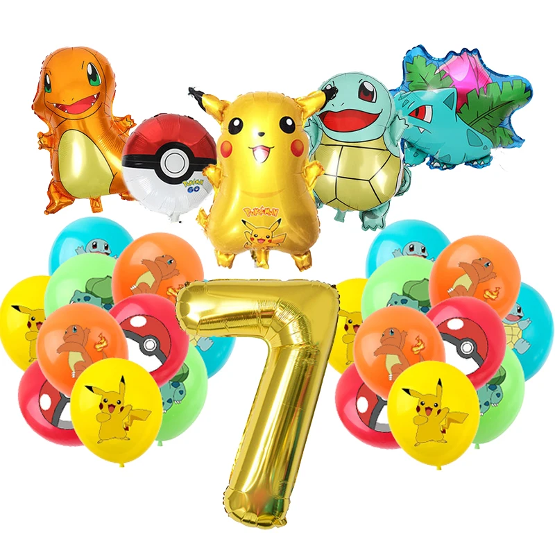 Pokemon Birthday Decoration Party Supplies For Kids Pikachu Dispoable Tableware Cups Plates Balloons Happy Baby Shower Favors