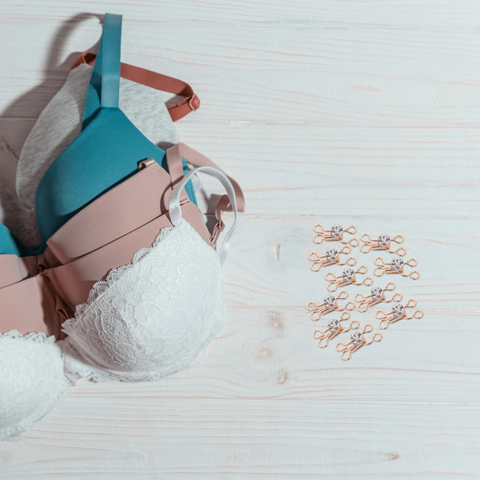 

30 set Metal Pants Hook Set Durable Sewing Clasps For Clothing Rhinestone Bra Hooks Replacement Fasteners For