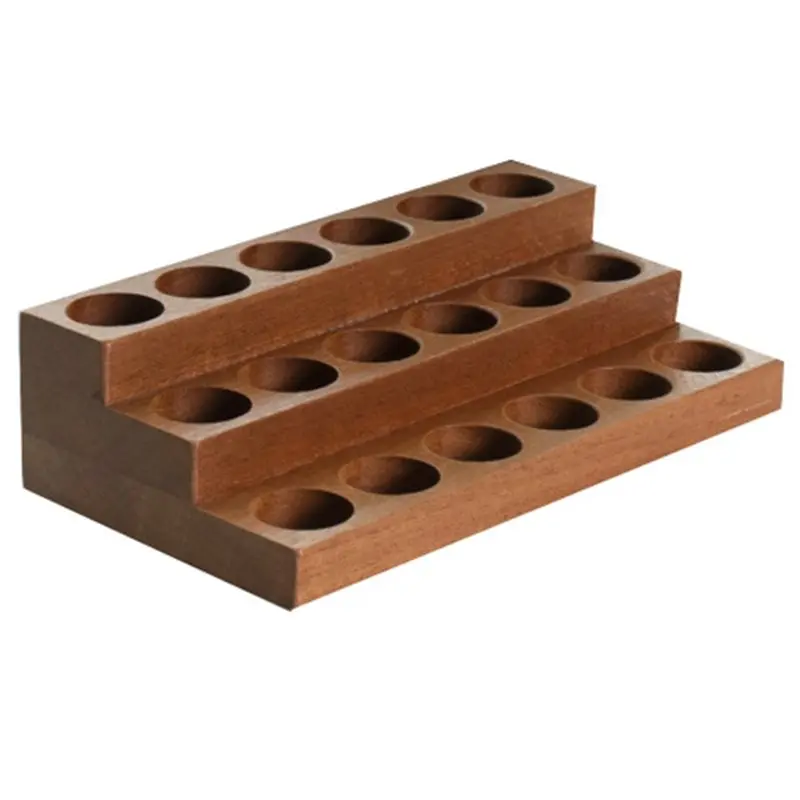 【HAPPYH】Beauty Salon Wood Split Bottle Display Rack Smoked Essential Oil Bottle Storage Box Retro Smell Rack