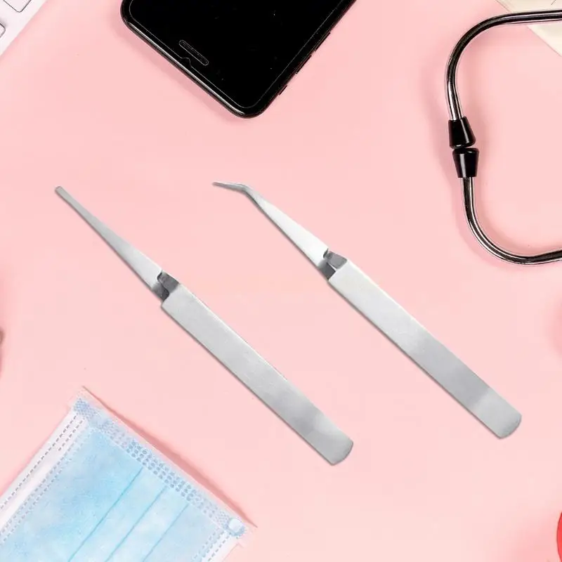 Upgraded Stainless- Steel Tweezers for Cross Locking Tweezers Straight Reverse Action for Electronics Jewelry-Making Lab