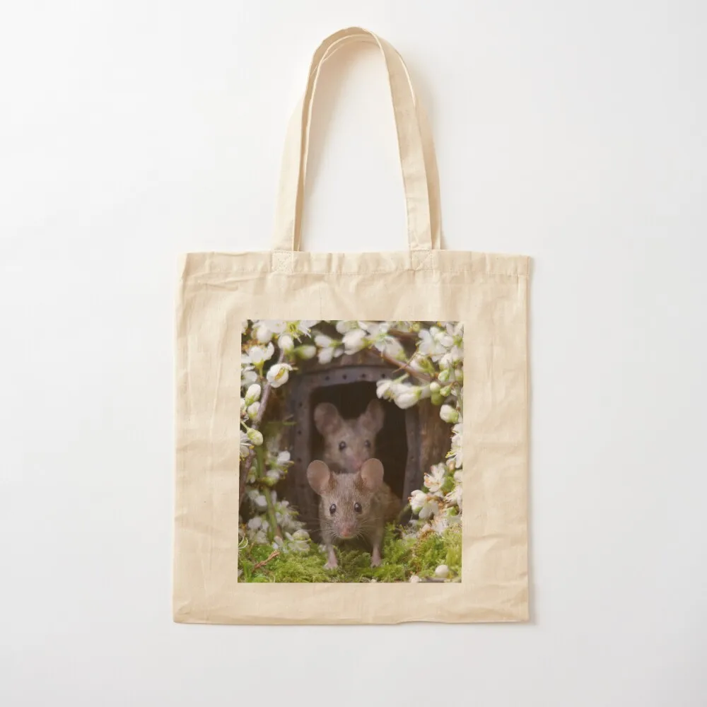 

George the mouse in a log pile house - SPRING Tote Bag canvas bags Women's shopping bag Women's bags Canvas Tote Bag