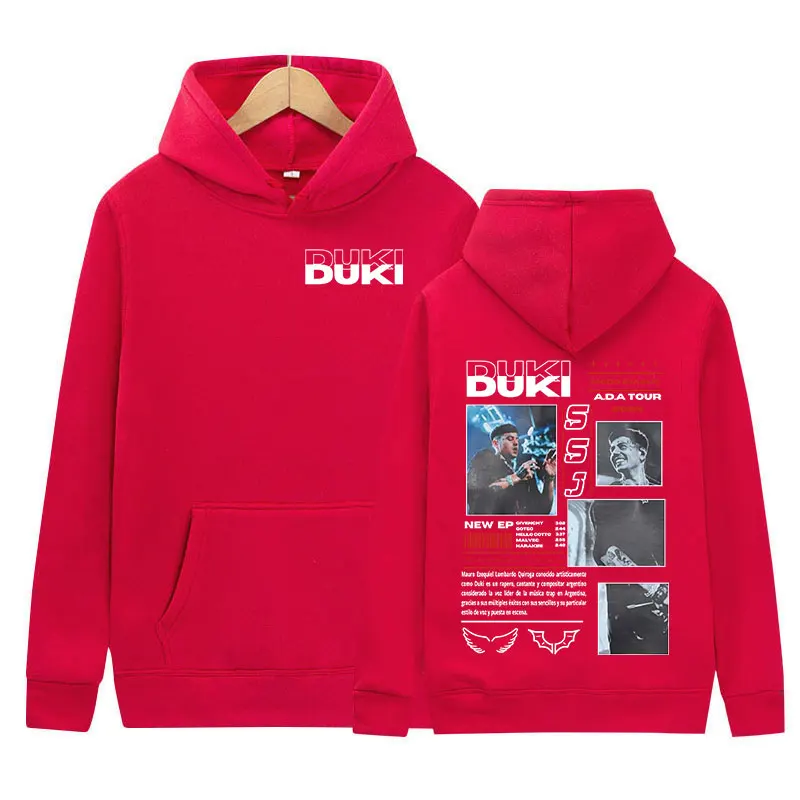 Duki ADA Tour 2024 Graphic Hoodie Men's Hip Hop Fashion Oversized Sweatshirt Rapper Man Gothic Retro Pullover Hoodies Streetwear