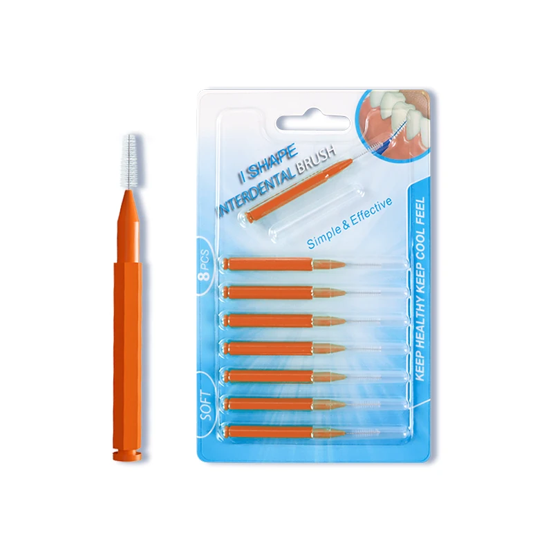 8 Stück i-förmige Inter dental bürste Zahnstocher kiefer ortho pä dische Reinigung zwischen den Zähnen Nylon Soft Brush Inter Dental Picks