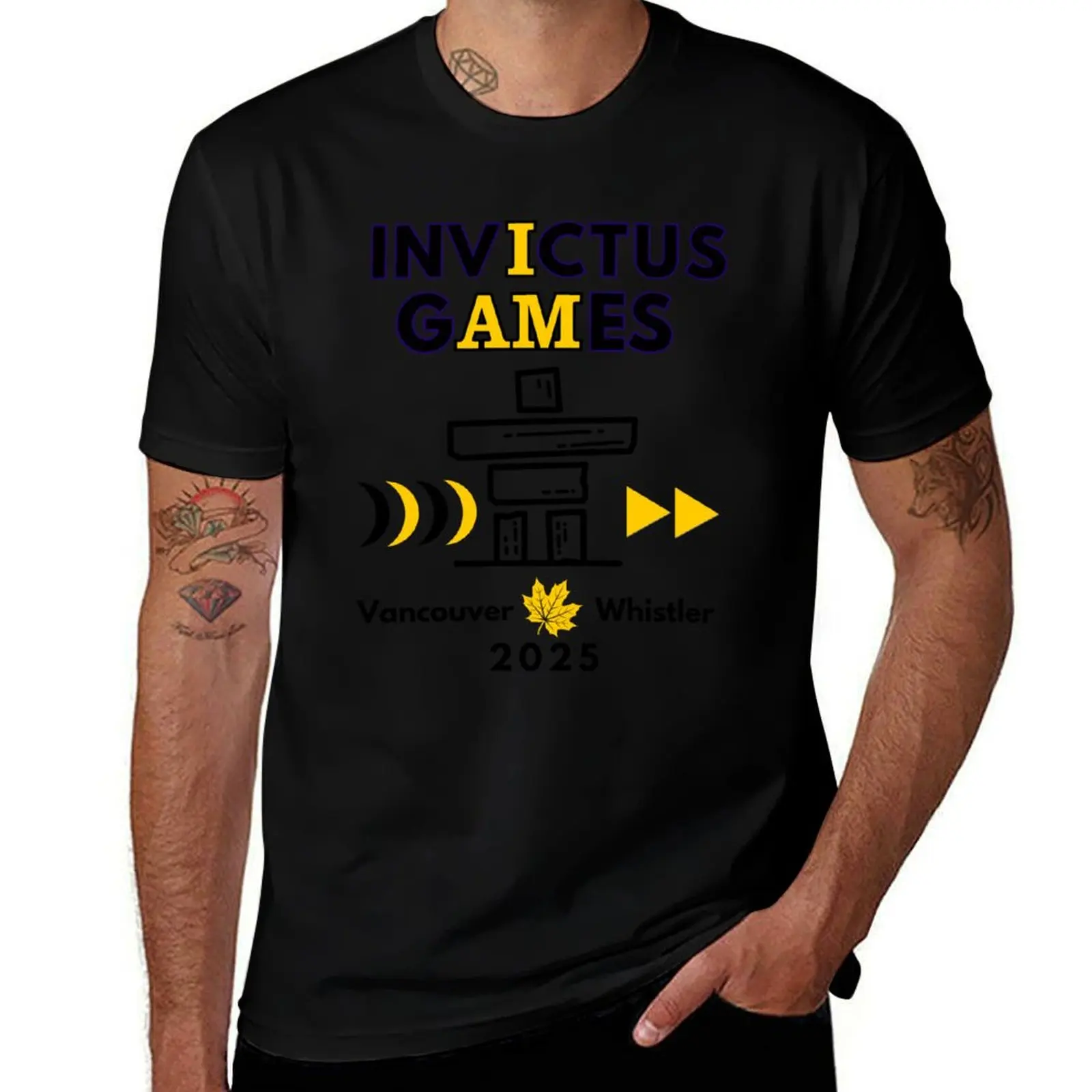 

Vancouver Souvenir Invictus Games 2025 T-Shirt Basic Breathable Solid Color T-Shirt