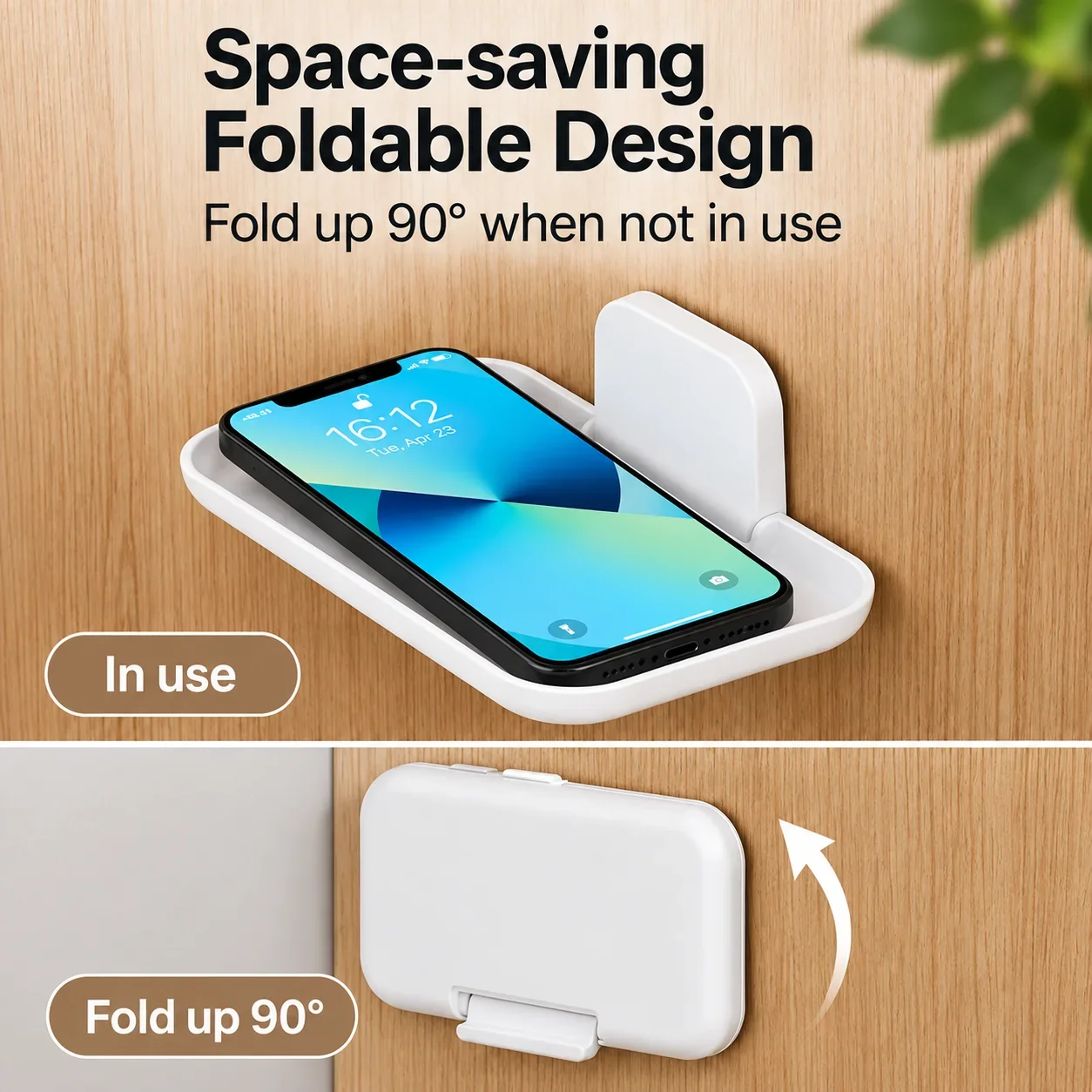 Adhesive Wall Mounted Shelf No Drill Bathroom Organizer Storage Tray Phone Glasses Watch Holder Cabinet Vanity Bedroom Home Rack