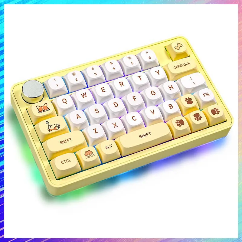 MK40 Gaming Mechanical Keyboard Customizable Macro Programming 38keys 2.4G+BT+Wired Keyboard Office E-Sports One-Hand Keyboard