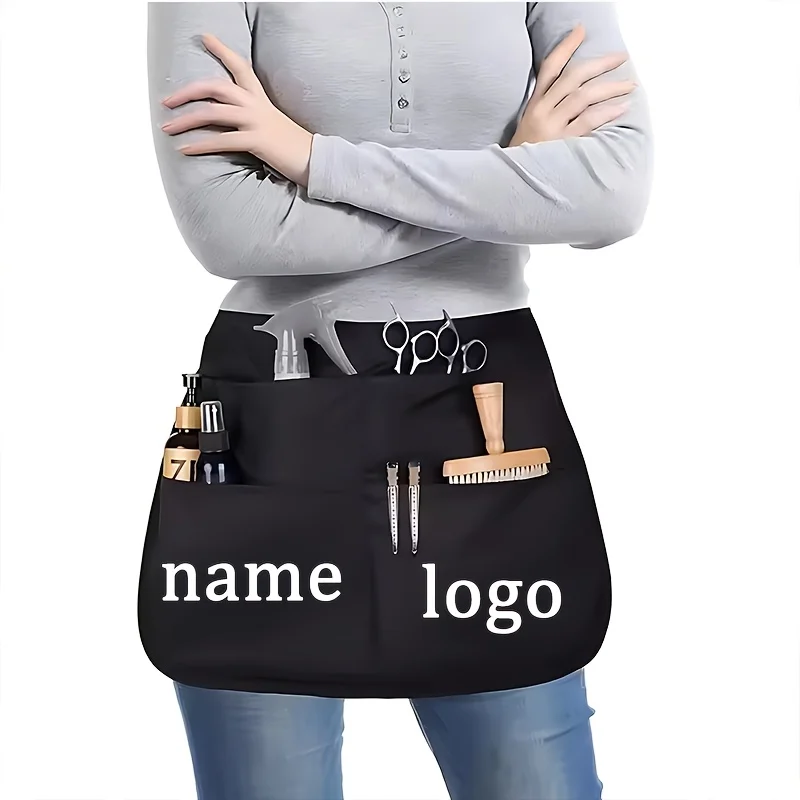 Delantal Multifuncional Personalizable DIY, Delantal de Cintura para Peluquero, Delantal de Barbero, Delantal para Lavado de Autos, Bolsa de Cintura para Maquillador
