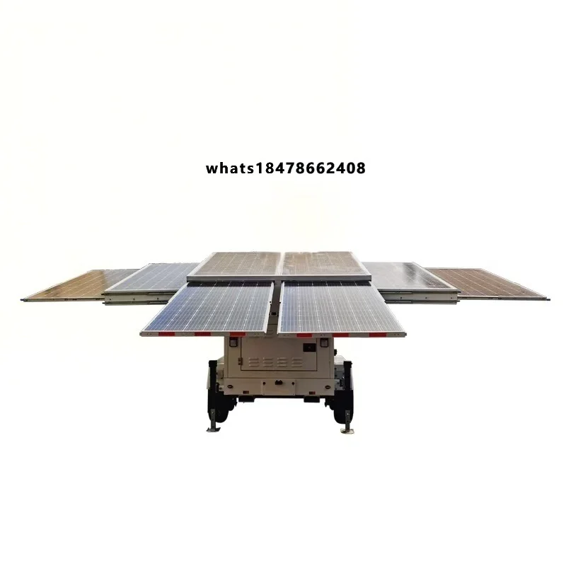 8-Flat panel mobile solar trailer generator 8kW monocrystalline silicon with controller 5kW load for remote agricultural us