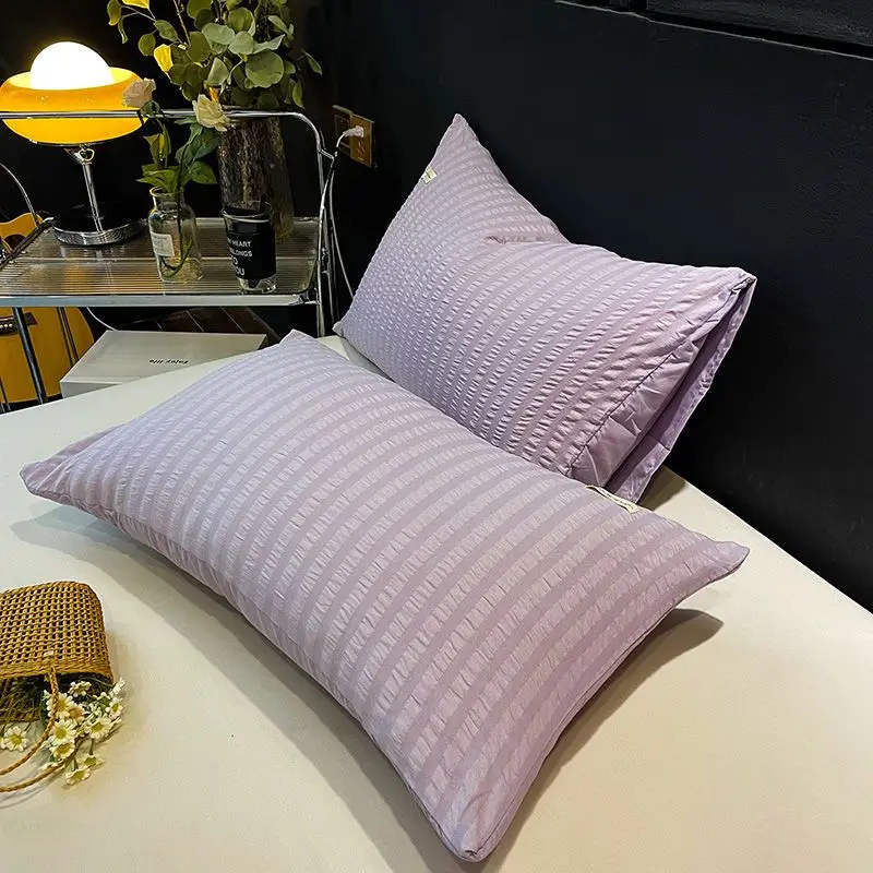 One Pair 48x74cm Plain Pillowcase Bedroom Bedding Soft Comfortable Washable Removable Pillow Case Breathable Simple Home Decor