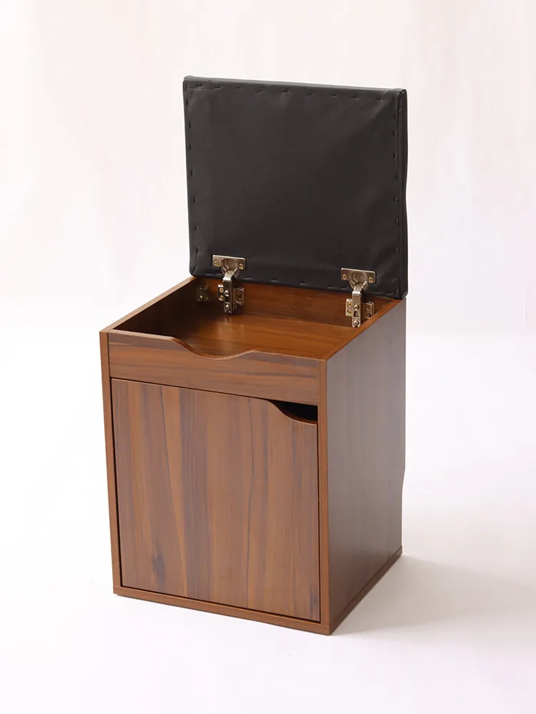 For Walnut Shoe Cabinet Stool Combo, Entryway Storage Bench with Seat, Minimalist Shoe Organizer