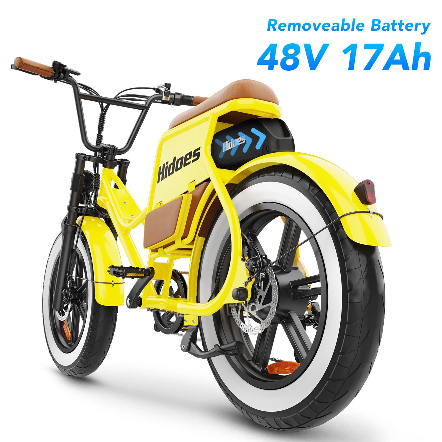 Hidoes C8 E-bike 700 واط موتور 48V17AH بطارية ليثيوم دراجة كهربائية الكبار 20*4 بوصة على الطرق الوعرة الدهون الإطارات جميع التضاريس دراجة كهربائية