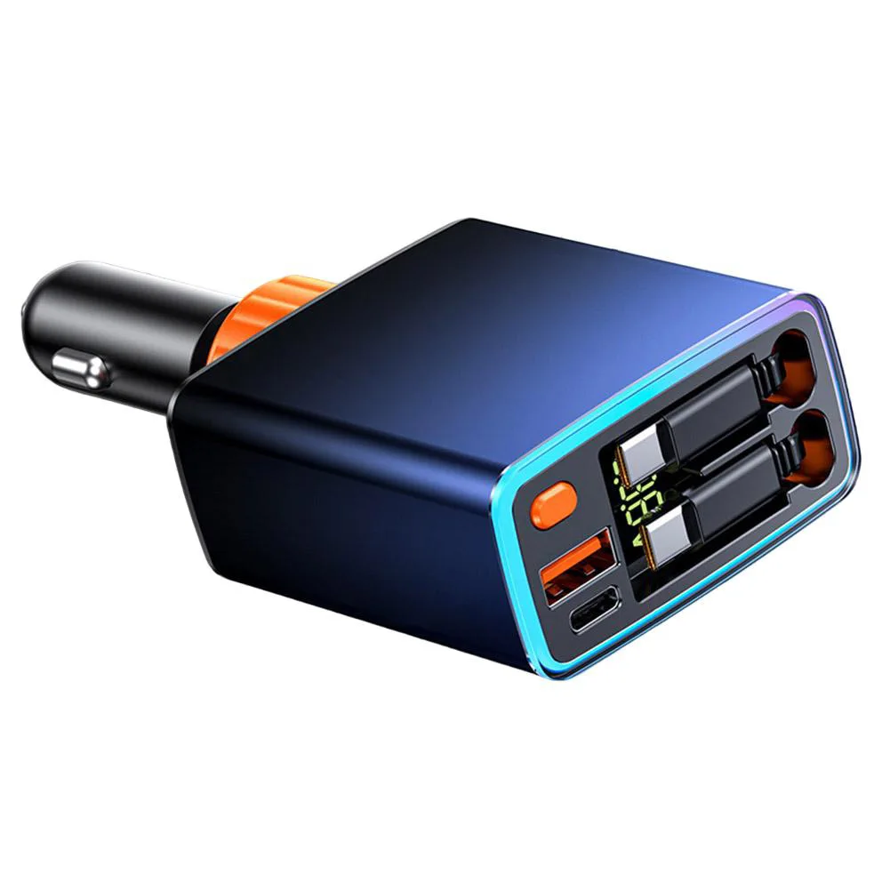 Retractable Car Charger for 12V/24V Fast Charging Capability Made with Reliable Materials for Long Lasting Use
