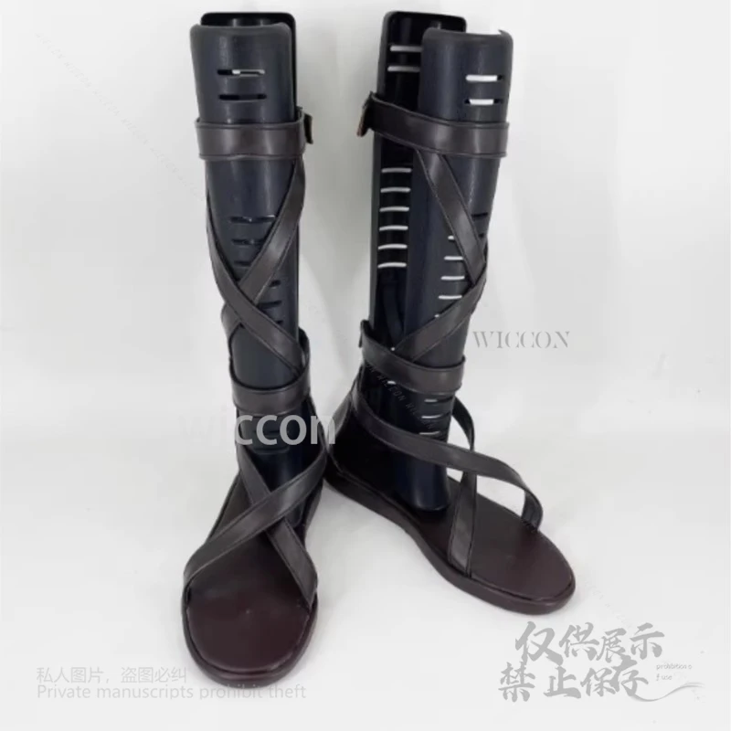 Anime Frieren: Beyond Journey's End Cosplay Costume Flamme PU Leather Shoes Handmade Female Halloween Roleplay Party Customized