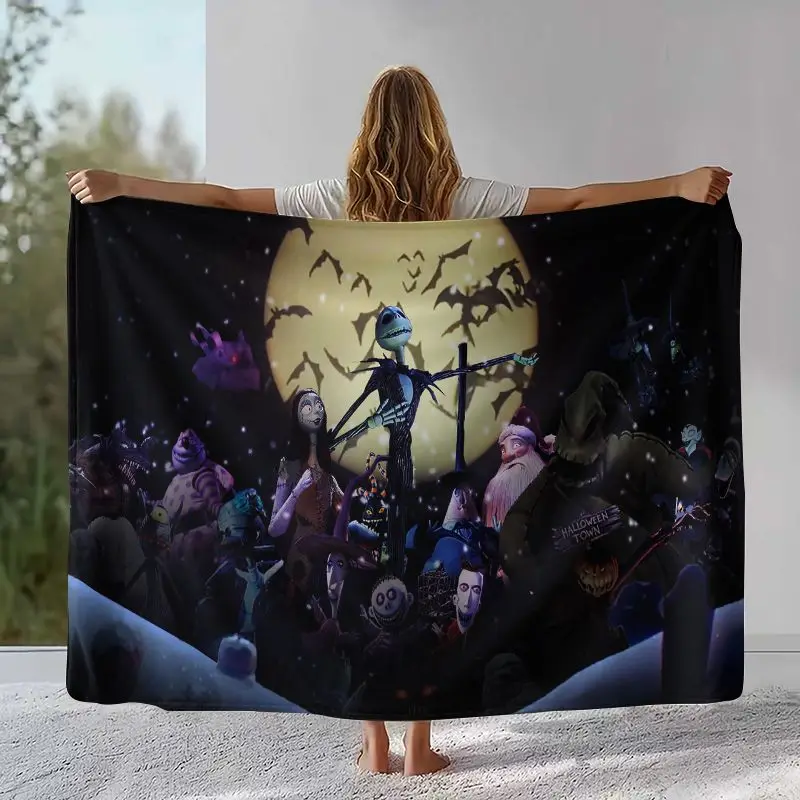 Cartoon N-Nightmare Before Christmas Jack Halloween Weiche Flanell-Decke, Gemütliche Decke für Bett, Sofa, Wohnzimmer, Heimdekoration – Detail 3