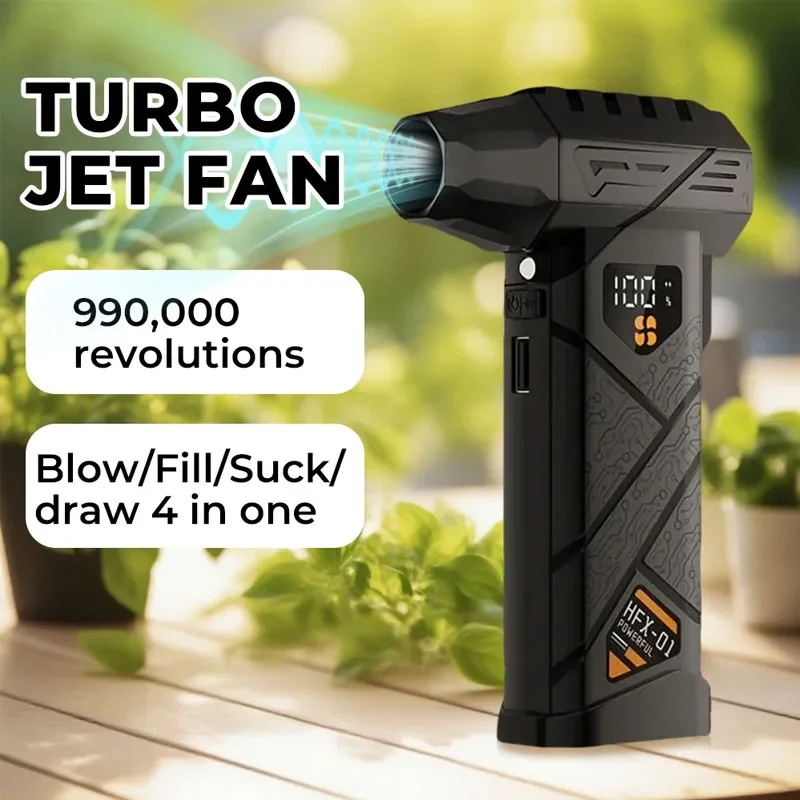 Powerful Violent Fan 99WRPM Turbo Air Blower High Speed Brushless 100-gear Speed Regulation Jet Blower LED Lighting