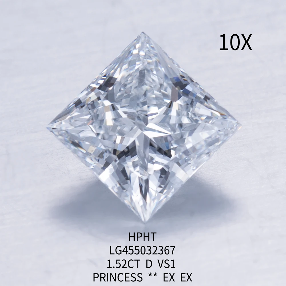 0,3ct 0,5ct 1ct 1,5ct 2ct 3ct 5ct Prinzessin-Schliff Laborgezüchtete Diamanten mit IGI-Zertifikat HPHT CVD Laborgezüchteter Diamant Großhandel – Detail 3