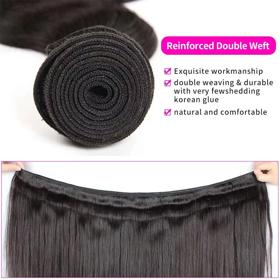 Peruvian Straight Hair Weave Bundles 100% Remy Human Hair Bundles 1/3/4 PCS Virgin Hair Extensions 14-30 Inch