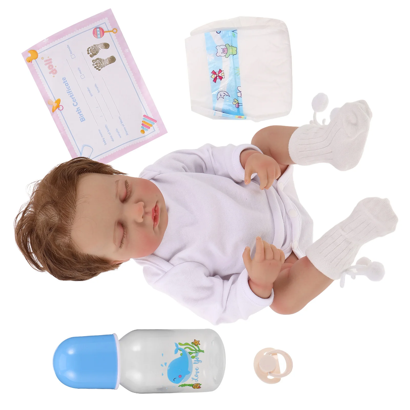 Bayi Reborn 49 Cm, Tubuh Lembut Mirip Bayi Sungguhan, Simulasi Balita Laki-laki untuk Permainan Peran, Permainan Peran Edukatif, Bayi Reborn Laki-laki yang Nyaman