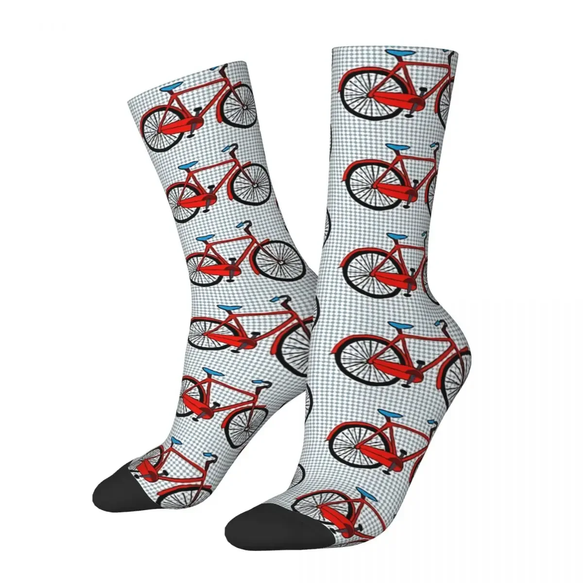 

Happy Men's Socks Tour De Mames Vintage Harajuku Bicycle Bike Hip Hop Casual Crew Crazy Sock Gift Pattern Printed