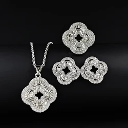 3pcs Pack Luxury Silver Color Bride Jewelry Set for Women Anniversary Gift Jewelry Wholesale Free Shipping Items J6137