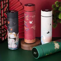 1PC 480ML Chinese Style Intelligent Stable Steel Thermos Bottle Temperature Display Water Bottle Vacuum Flares Coffee Cup Gifts