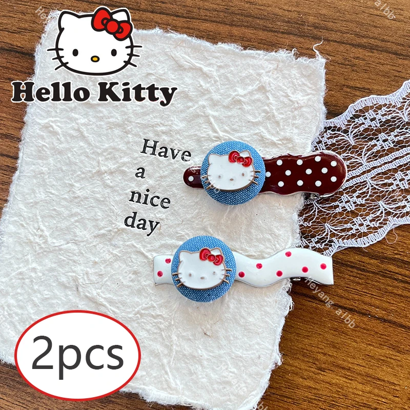 

2pcs Sanrio Hello Kitty Hairpin Cartoon Cute Hair Clips Girls Creative Duckbill Clip Barrette Women Bangs Clip Hair Accessories