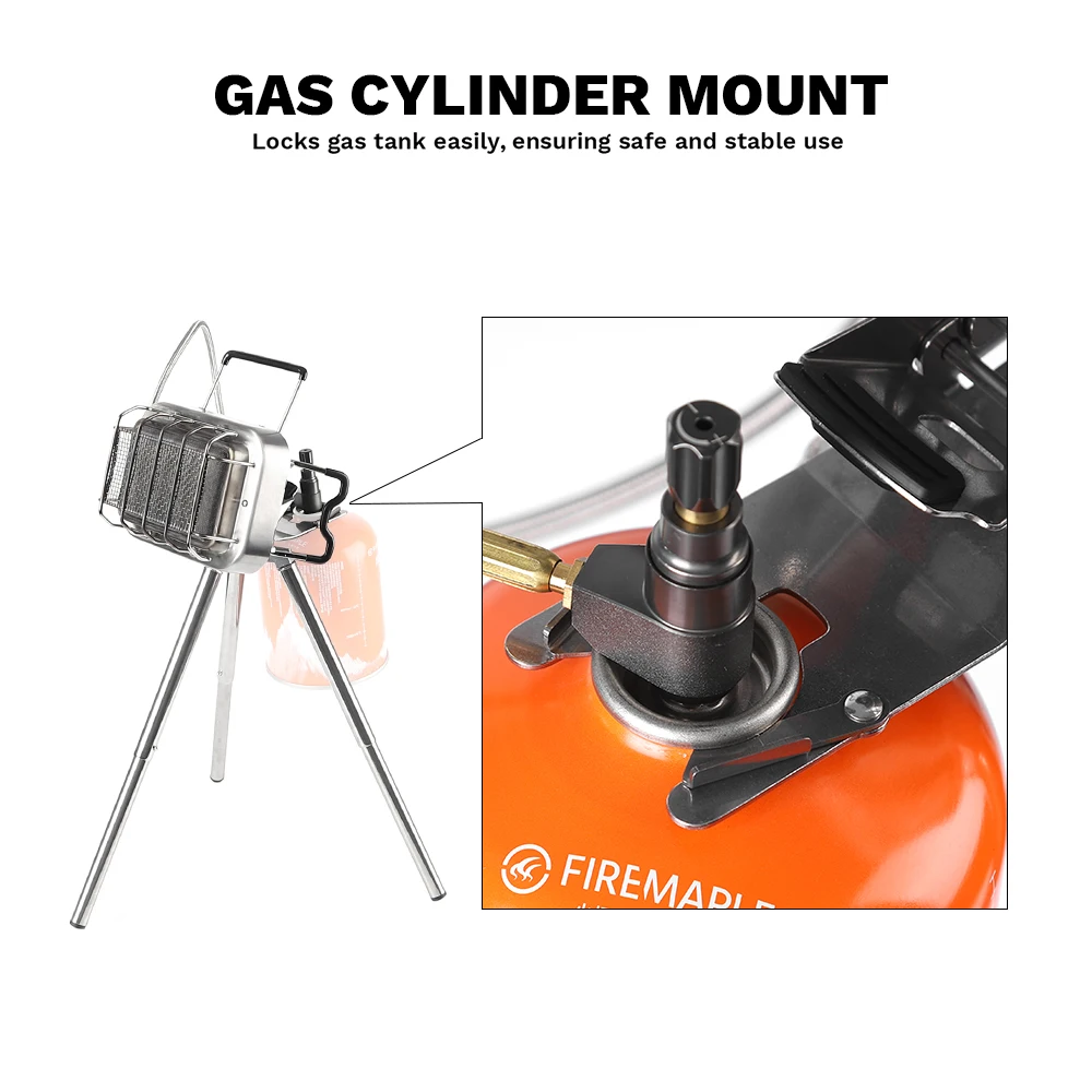 Fire-Maple Sunflower Gas Stove Stand 1/4'' Screw Lightweight Gas Heater Tripod Stainless Steel Outdoor Burner Holder for Camping view 5