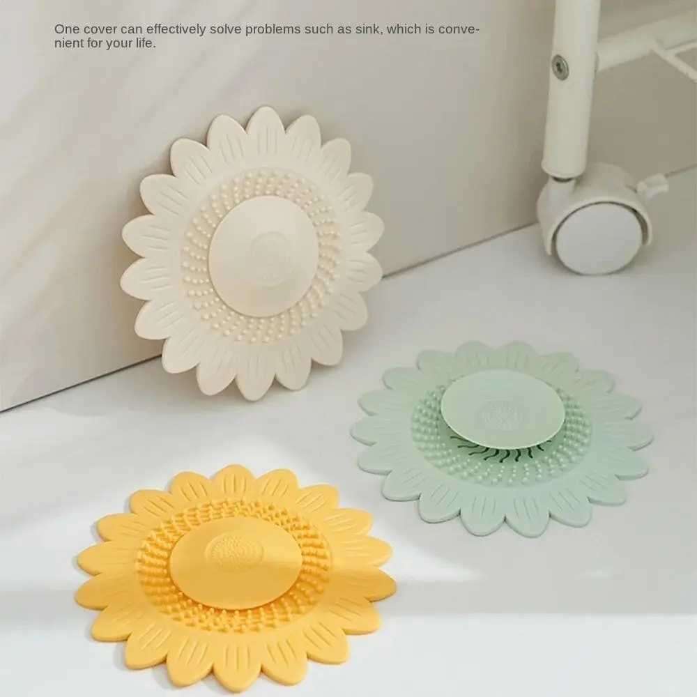 Durable Press-type Floor Drain Cover Silicone Anti-clogging Hair Filter Floor Drain Mat