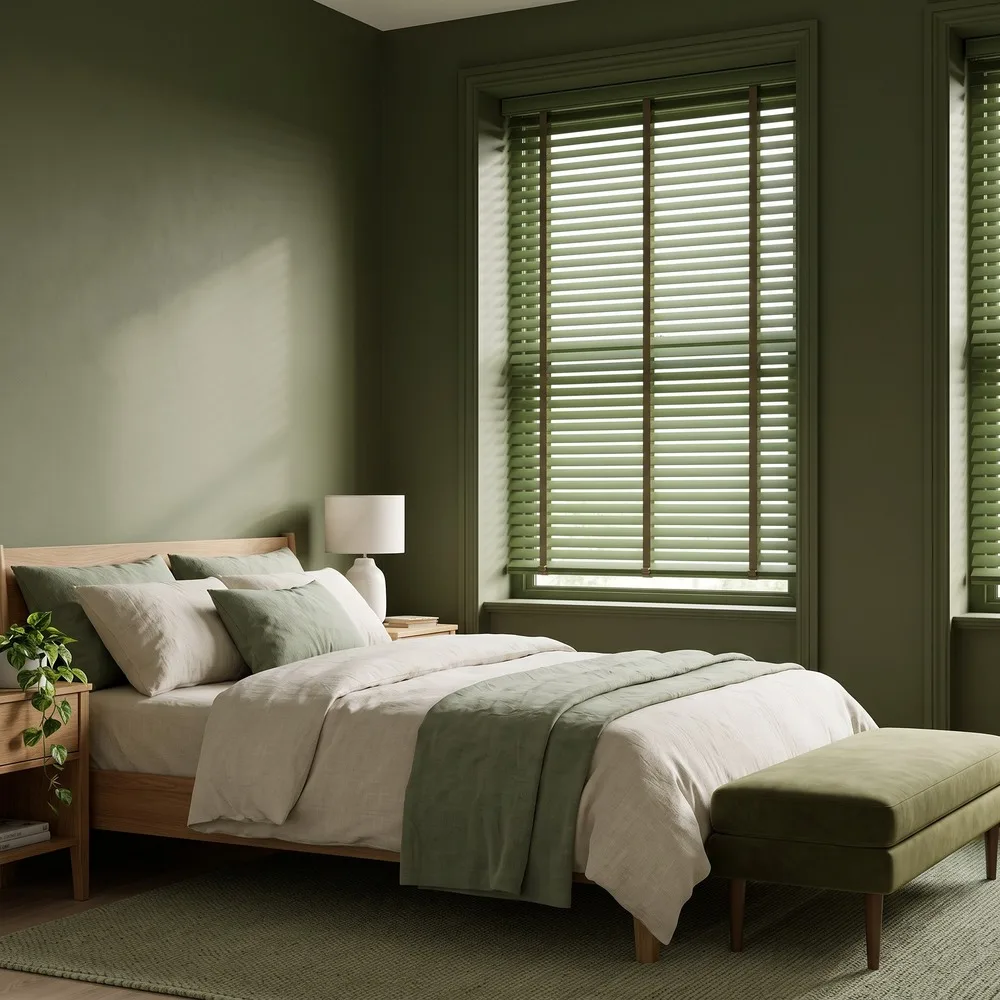 Solid Wood Venetian Blinds for Living Room, Natural Timber Window Blinds with Horizontal Slats Light Privacy, Custom Made