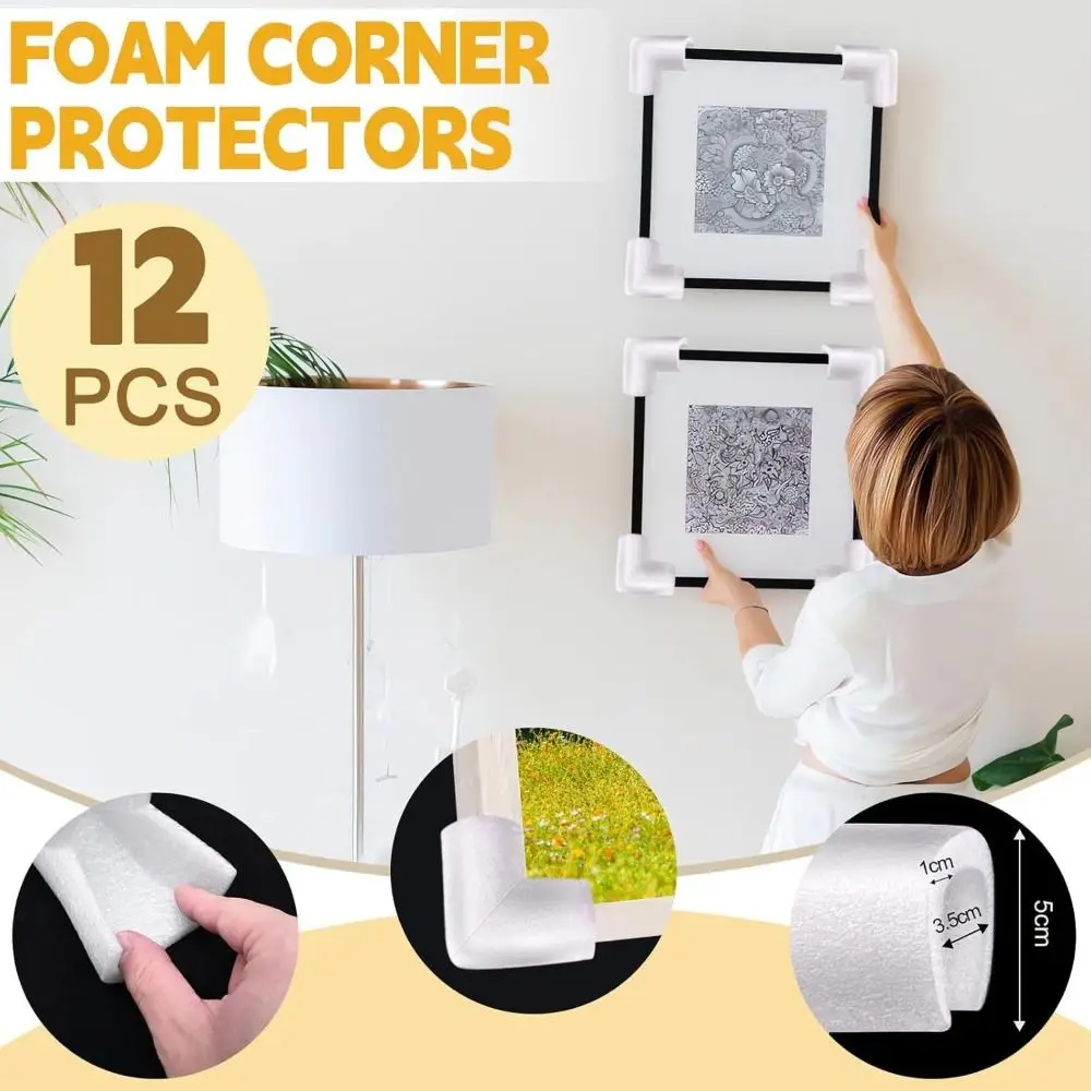 12pcs Angle Protection Foam Corner Protectors Protective Reusable Anti-Collision Packaging Angles Shockproof