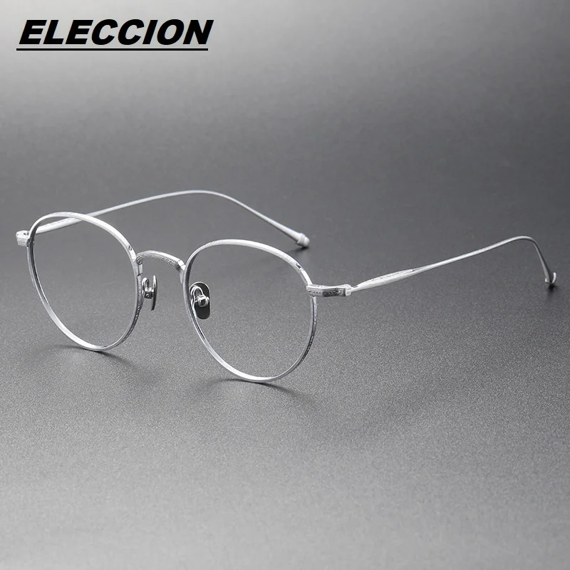 

ELECCION High Quality Brand Glasses Frame Women Ultra Light Titanium Round Rim Eyewear Men Eyeglasses Spectacles Oculos M308