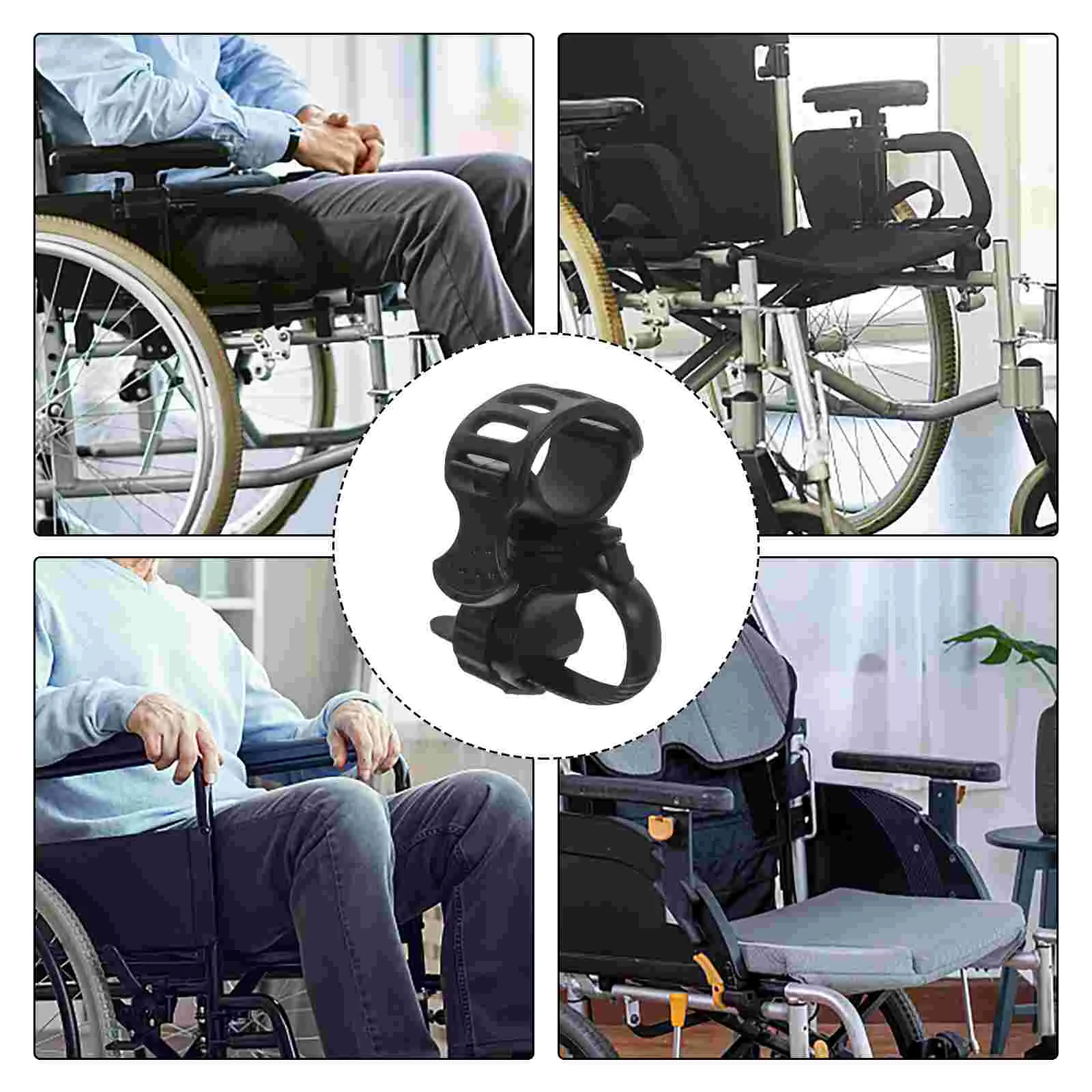 2 Pcs Crutches Walking Stick Holder Wheelchair Rubber Elder Electric Wheelchairs