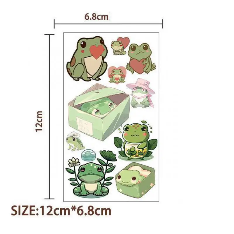 10Pcs New Cute Cartoon Frog Temporary Tattoo Stickers Arm Face Body Art Children Tattoo For Kids Funny Birthday Gift