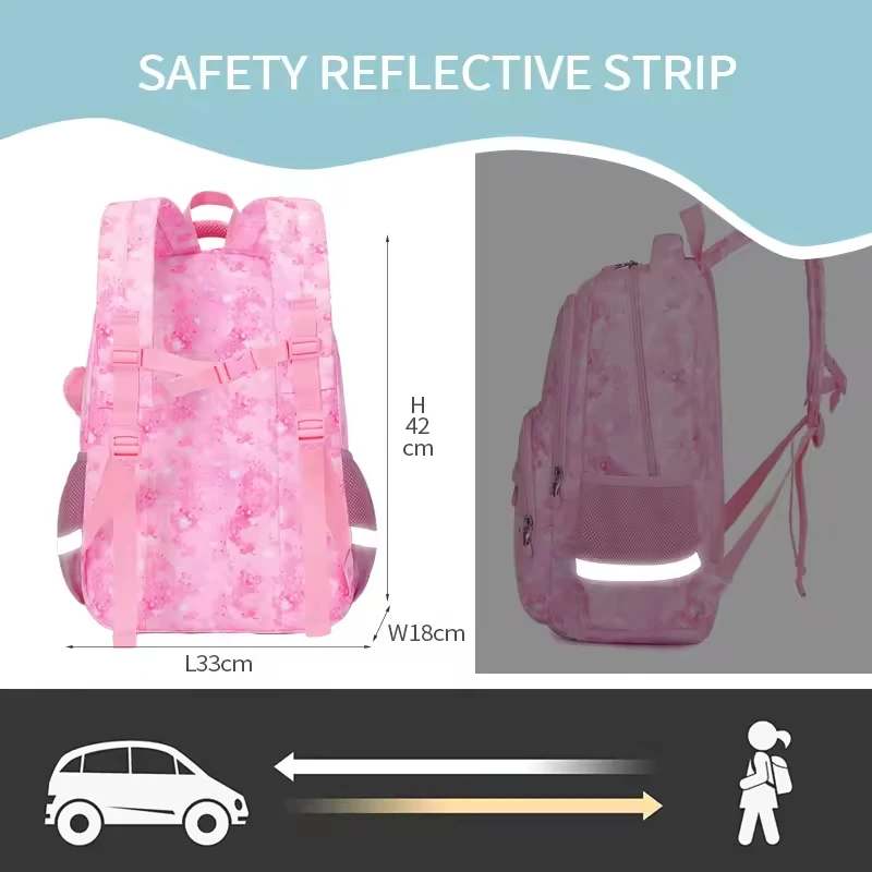 AOK Hot Sale Kid Girls School Backpack Fashion Love Cartoon Waterproof Primary School Students Bag Mochilas