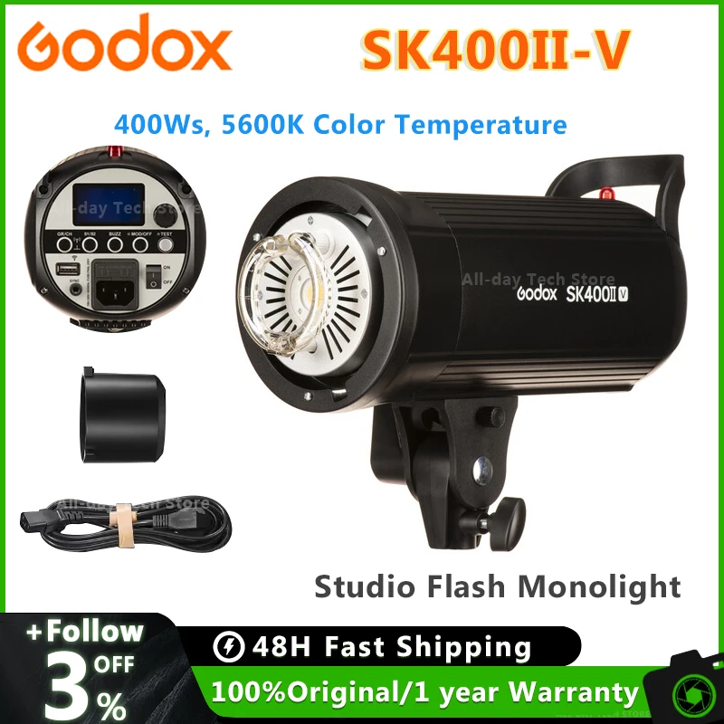 Godox SK400IIV SK400II-V 400Ws Профессиональная компактная студийная вспышка для фотостудии Stream pk Godox 150Wii Godox sk400II