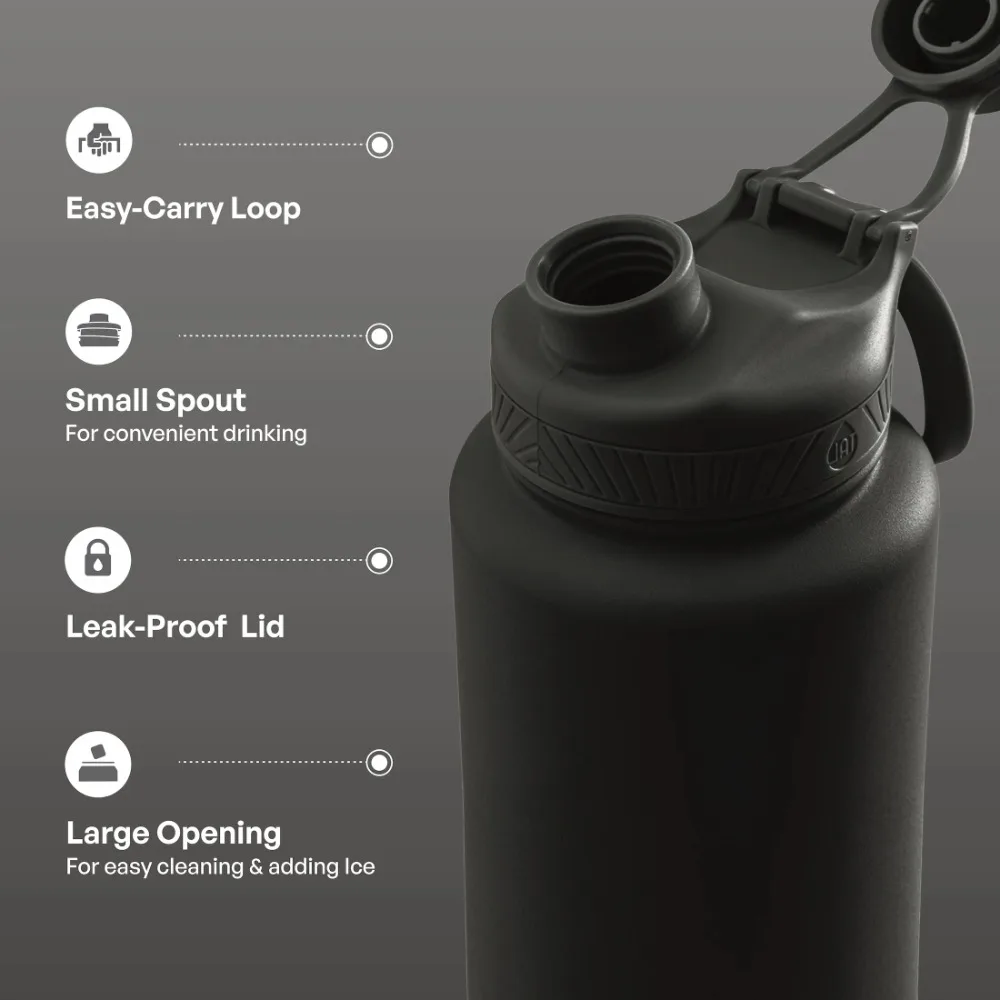 Edelstahl Ranger Wasserflasche 40oz, Schwarz
