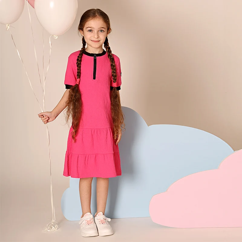 AA SS25 - Children Leather Pocket Ribbed Collection in 2 Colors with Dress Baby Romper Tee Shirt for Girls and Boys Summer Suits