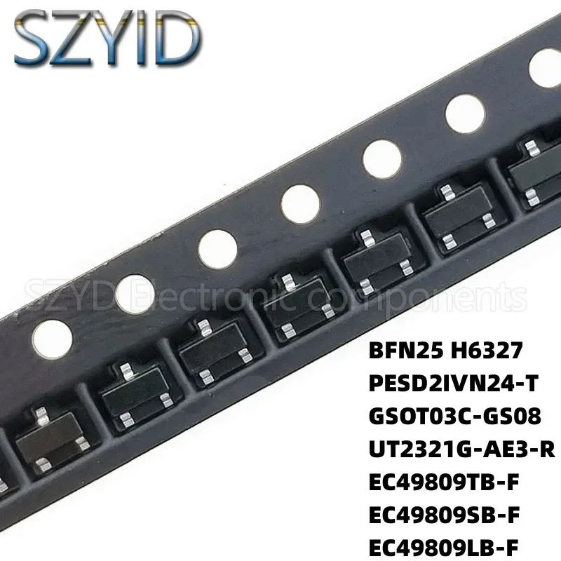 100PCS SOT23 BFN25H6327 PESD2IVN24-T GSOT03C-GS08 UT2321G-AE3-R EC49809TB-F EC49809SB-F EC49809LB-F