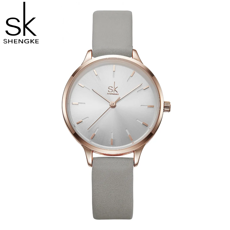 

Shengke Clearance Casual Watch For Women Adjustable Leather Strap Reloj Mujer Quartz Watch Women Fashion Black Montre Femme