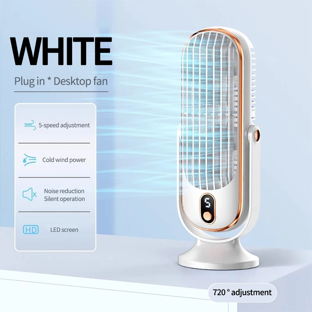 1pcs Portable Air Conditioning Fan Large Battery Dual Electric Motor Small Air Conditioner 5-speed Air Cooling Fan 720 °