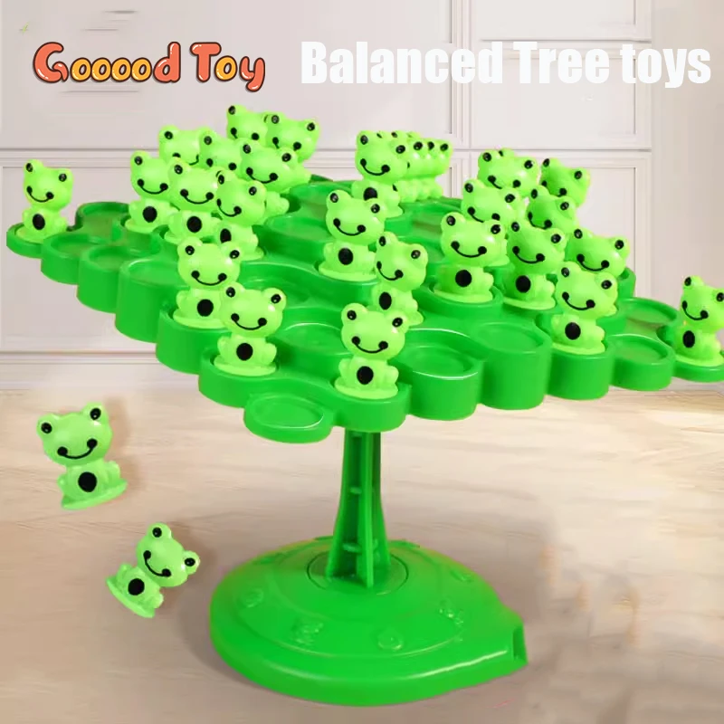Sapos Balance Tree Toy for Kids, Equilibrar Board, Brinquedos Matemáticos Montessori Educacionais para Crianças, Jogos de Interação Pai-Filho