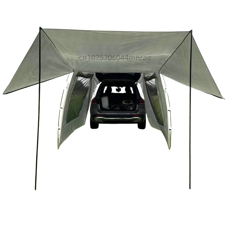 Outdoor Car Mounted Tent, Self Driving Travel Camping Barbecue Car Tail Extension Tent, Multi Person Rain and Sun Protection