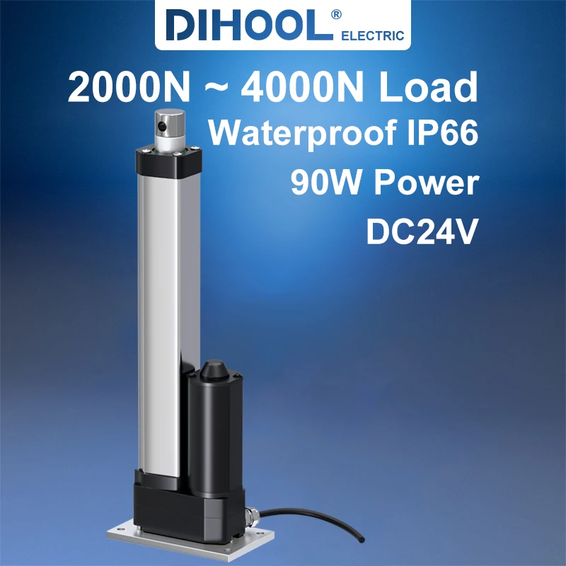 

Waterproof IP66 Electric Linear actuator 50MM~1400MM Stroke 400kg Load 5MM/S~16MM/S Lifting Motor 4000N Telescopic Push Rod