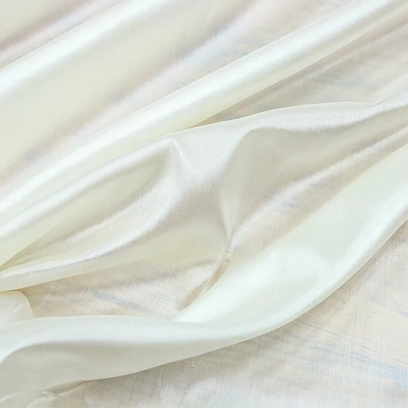 

Nature's gift 12MM tussah silk Double color fabric Hanfu clothing designer plant dyeing