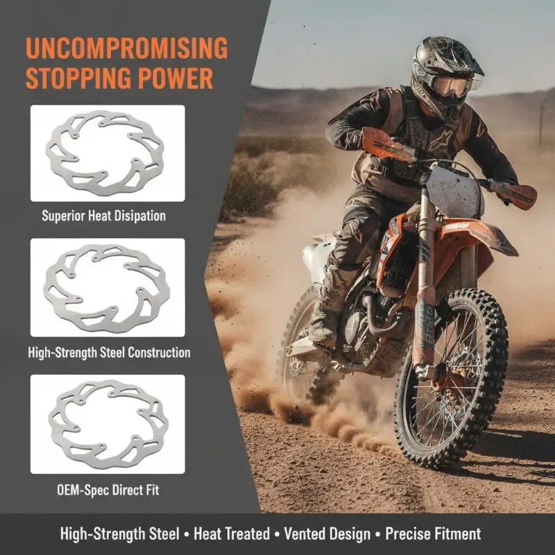 Heavy Duty 220/260MM Motorcycle Brake Disc Steel Rotor Front Rear for SX SXF XCF XCW Dirt Bike Riding