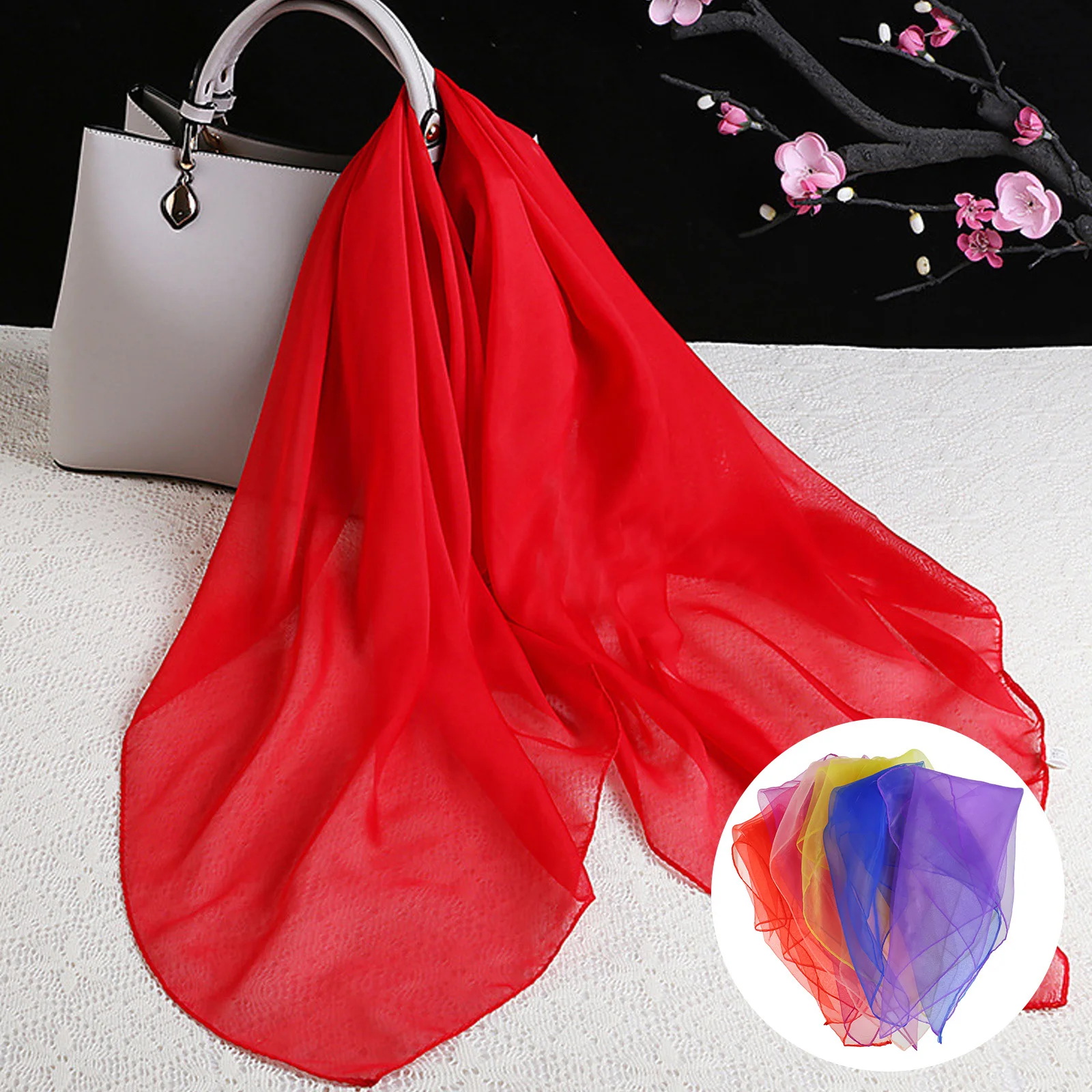 

6Pcs Candy Color Children Dance Scarves Square Juggling Play Performance Accessories Soft Bright Colored Sensory Activity