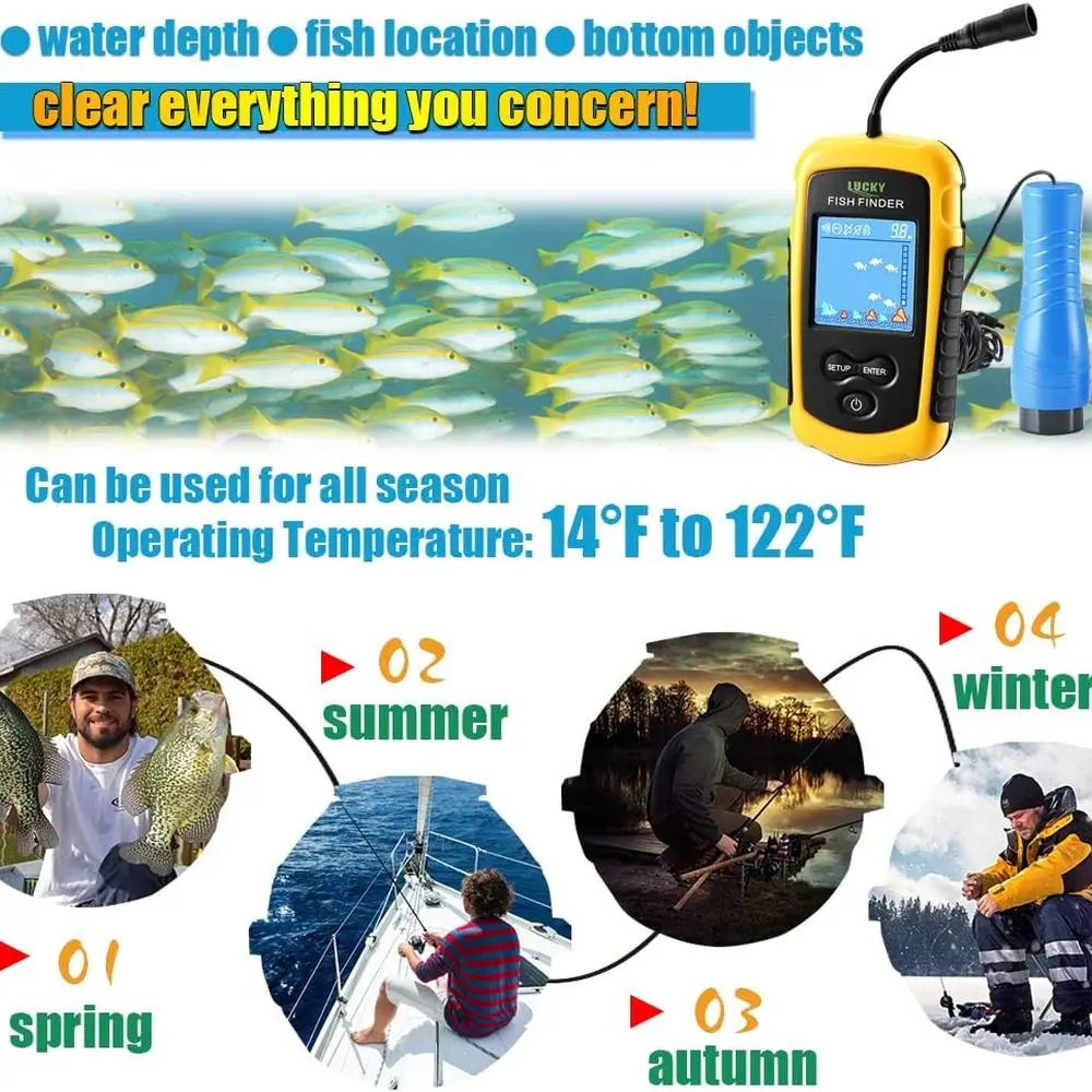 صغيرة محمولة صياد السمك كاياك السونار يده مكتشف الأسماك الجليد الصيد Castable عمق مكتشف قارب صياد الهدايا #2
